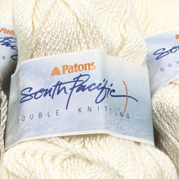 Patons South Pacific Double Knitting Yarn Lot of 6 Skeins Cream Color New - Picture 3 of 3